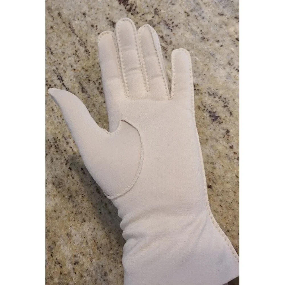 Vintage One Size Beige Formal Nylon Stretch Gloves 10